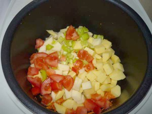 картофель с томатами