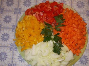 измельчаем овощи